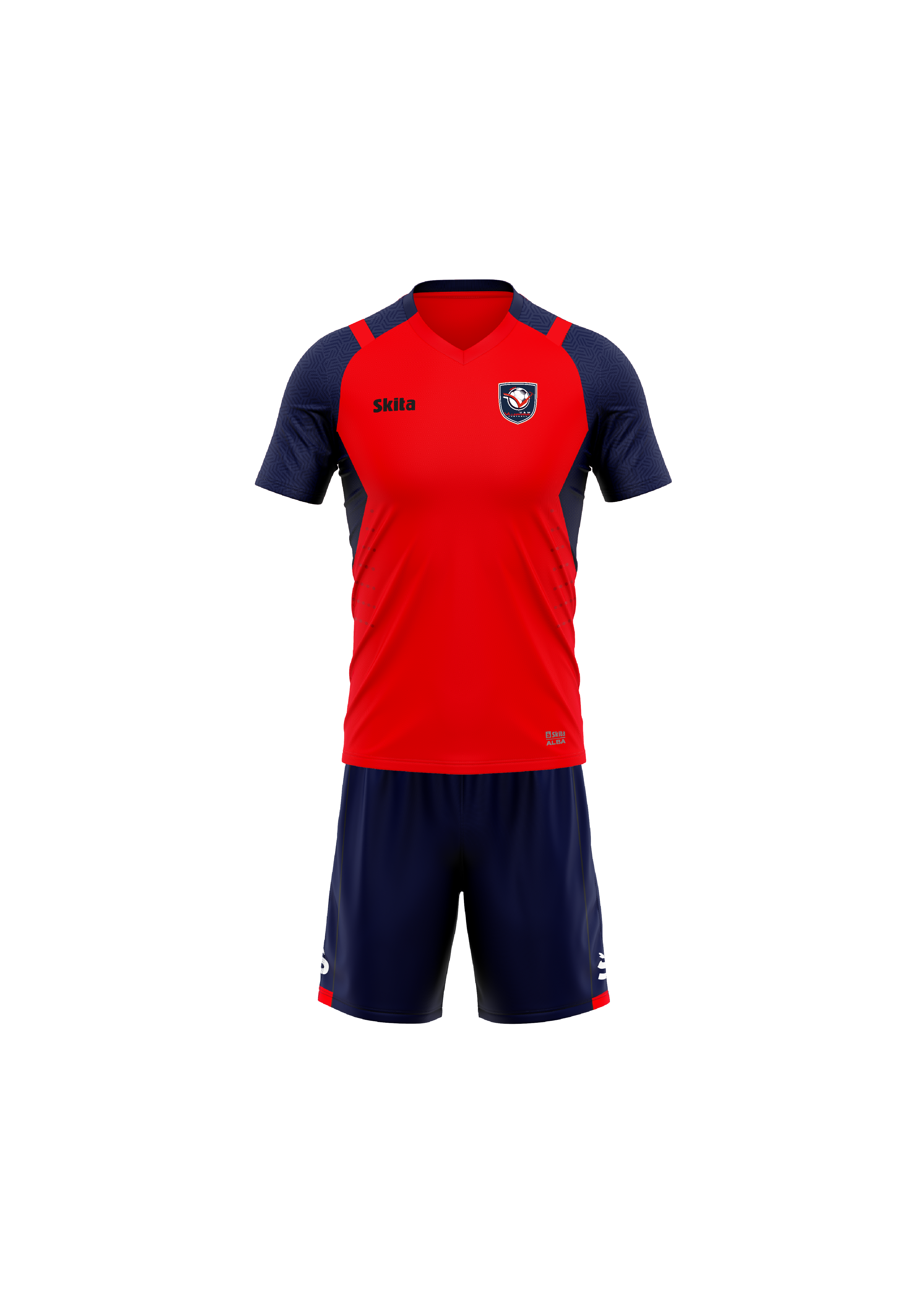 Maillot short ALBA rouge/bleu nuit (USM Villeparisis)